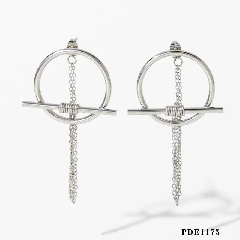304 Stainless Steel 16K Gold Plated White Gold Plated Gold Plated Casual Solid Color Earrings