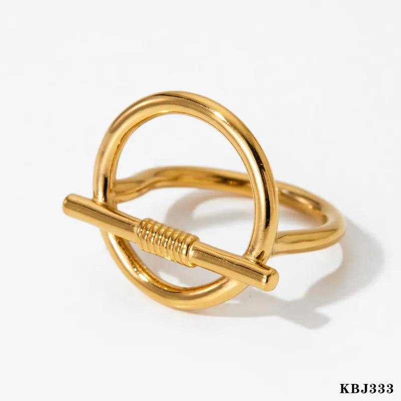 304 Stainless Steel 16K Gold Plated White Gold Plated Gold Plated Casual Solid Color Rings