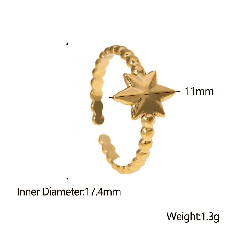 Fashion Star 304 Stainless Steel 18K Gold Plated Ring