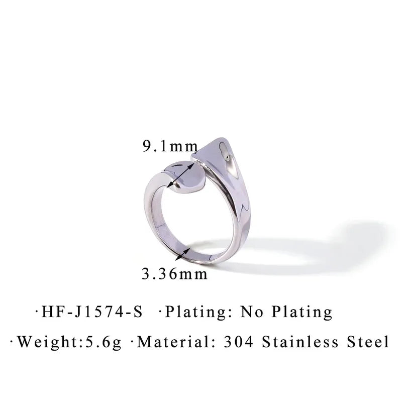 IG Style Basic Geometric 304 Stainless Steel 18K Gold Plated Plating Open Ring