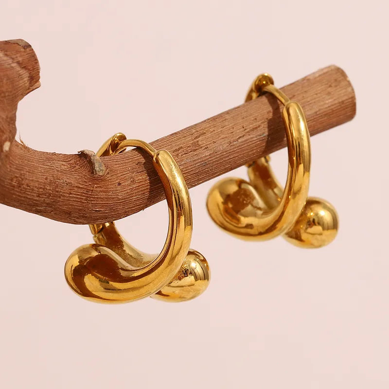 Cobra Bubble-Head Elegant Geometric Plating 304 Stainless Steel Earrings