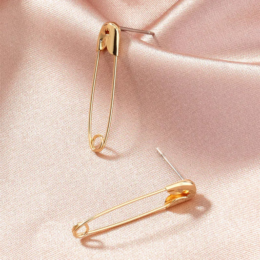 Fashion pin steel metal earrings