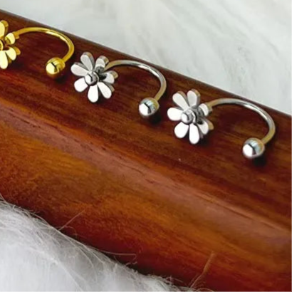 Flower Cute Silver Daisy 304 Stainless Steel 18K Gold Plated Earrings Ear Studs