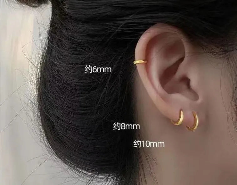 Round Dainty Plating 201 Stainless Steel 18K Gold Plated Earring