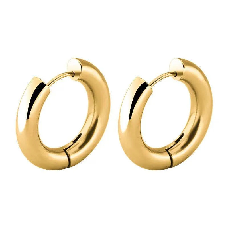 Round Dainty Plating 201 Stainless Steel 18K Gold Plated Earring