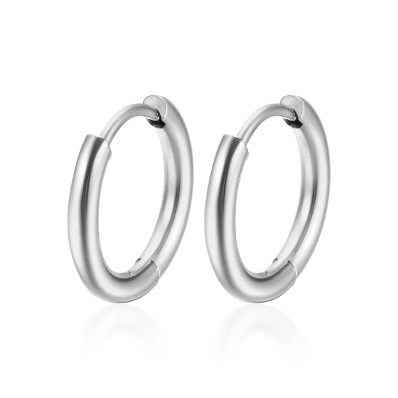 Round Dainty Plating 201 Stainless Steel 18K Gold Plated Earring