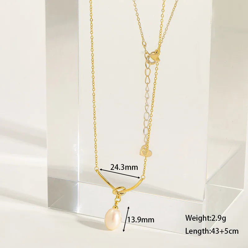 Freshwater Pearl 18K Gold Plated 304 Stainless Steel Elegant Necklace