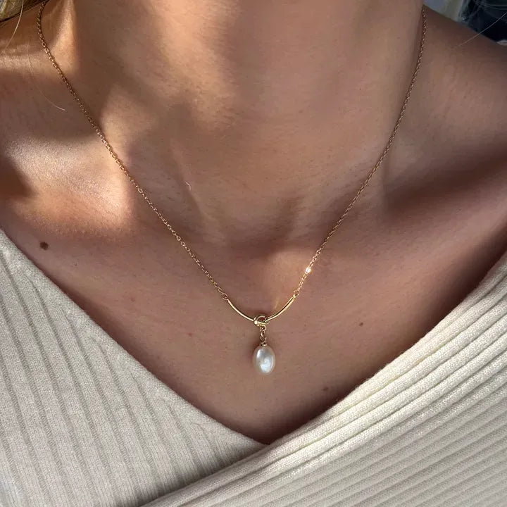 Freshwater Pearl 18K Gold Plated 304 Stainless Steel Elegant Necklace