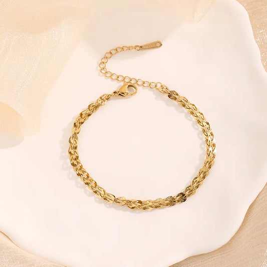 Unique Link 18K Gold Plated 304 Stainless Steel Bracelet