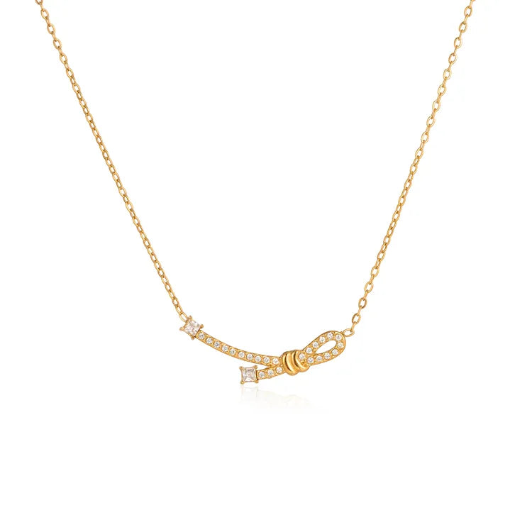 Waterproof Knotted 18K Gold Plated 304 Stainless Steel Necklace
