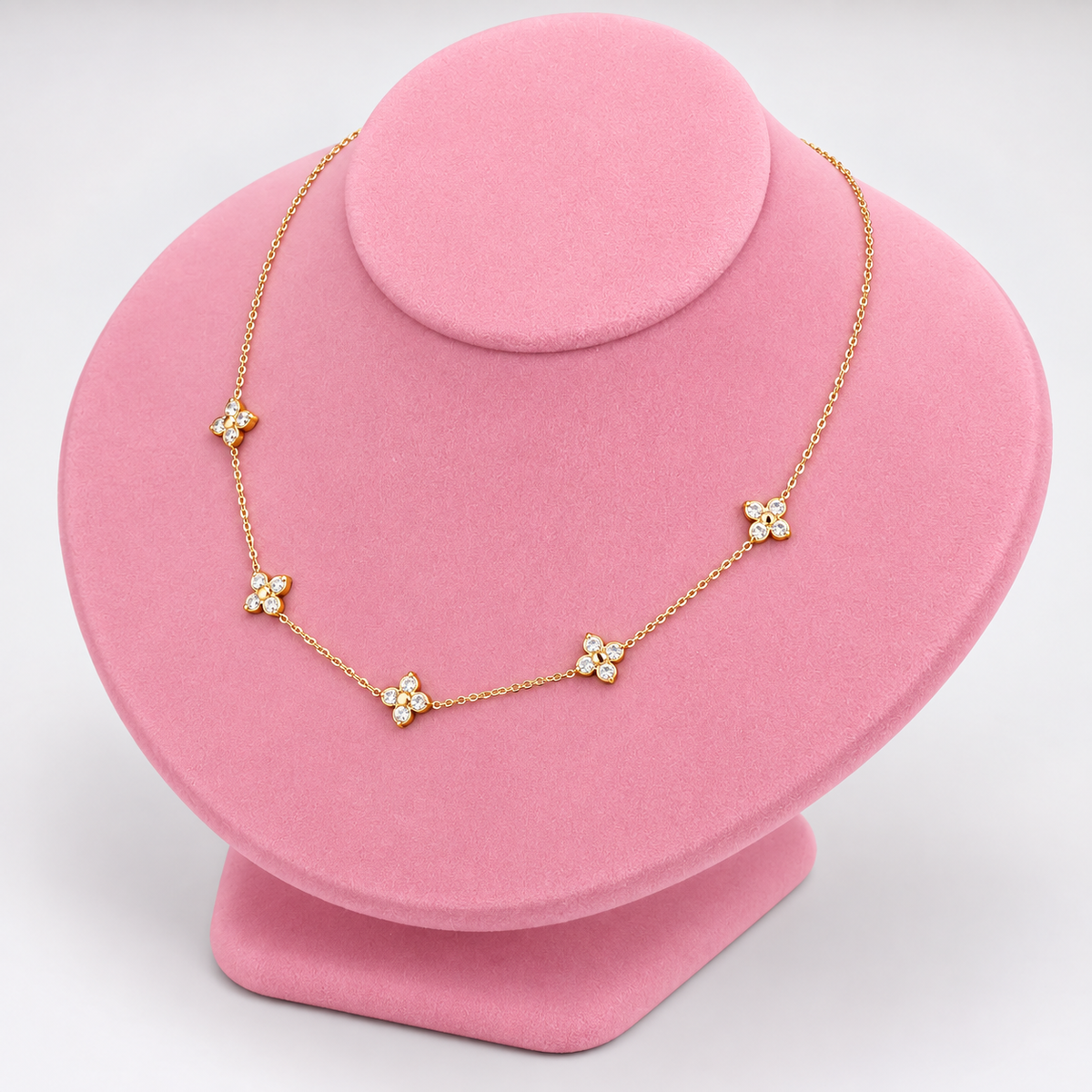 Clover Flower 18K Gold Plated 304 Stainless Steel Necklace
