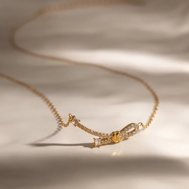 Waterproof Knotted 18K Gold Plated 304 Stainless Steel Necklace