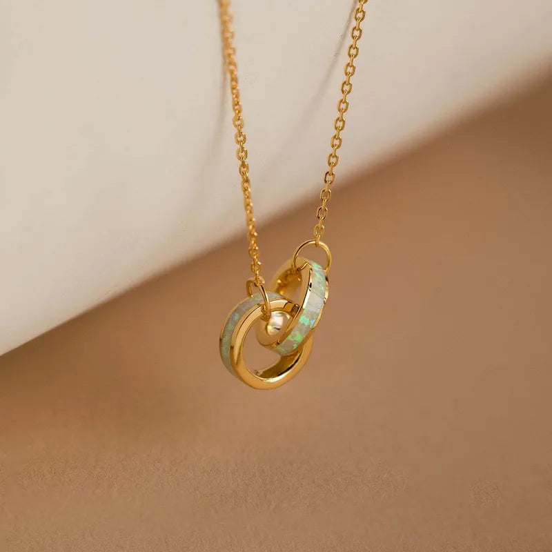 304 Stainless Steel Gold Plated Asymmetrical Pendant Necklace