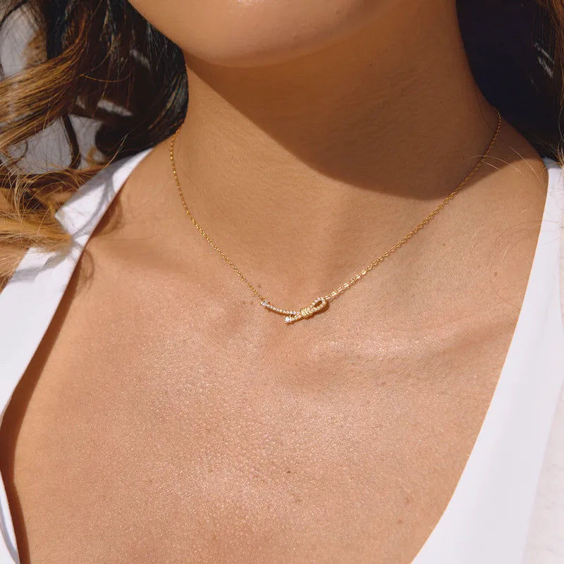 Waterproof Knotted 18K Gold Plated 304 Stainless Steel Necklace