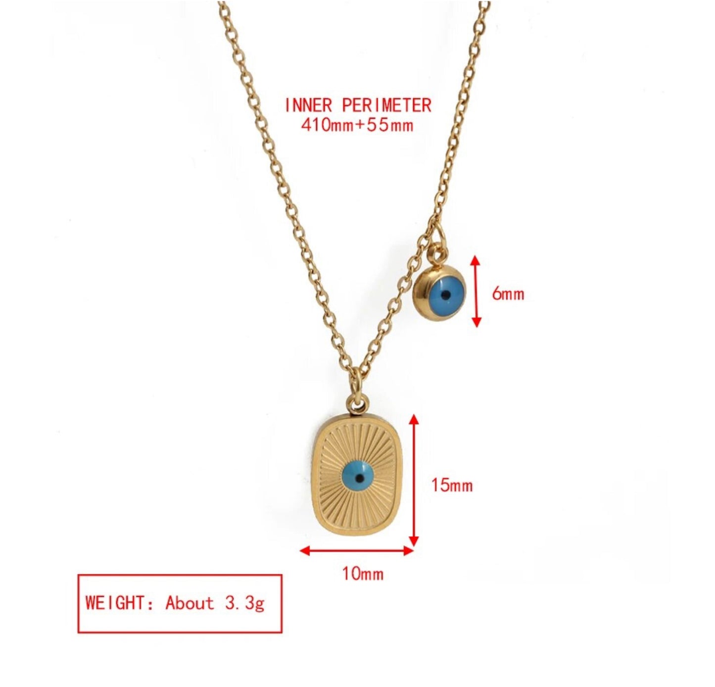 Protective Eye 18K Gold Plated Necklace