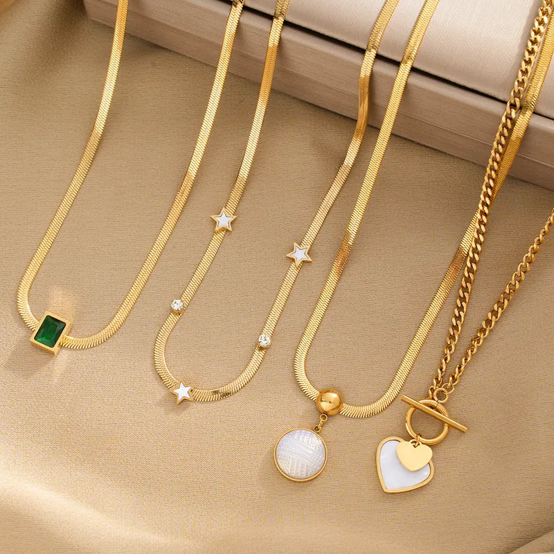 304 Stainless Steel 18K Gold Plated Pendant Necklace