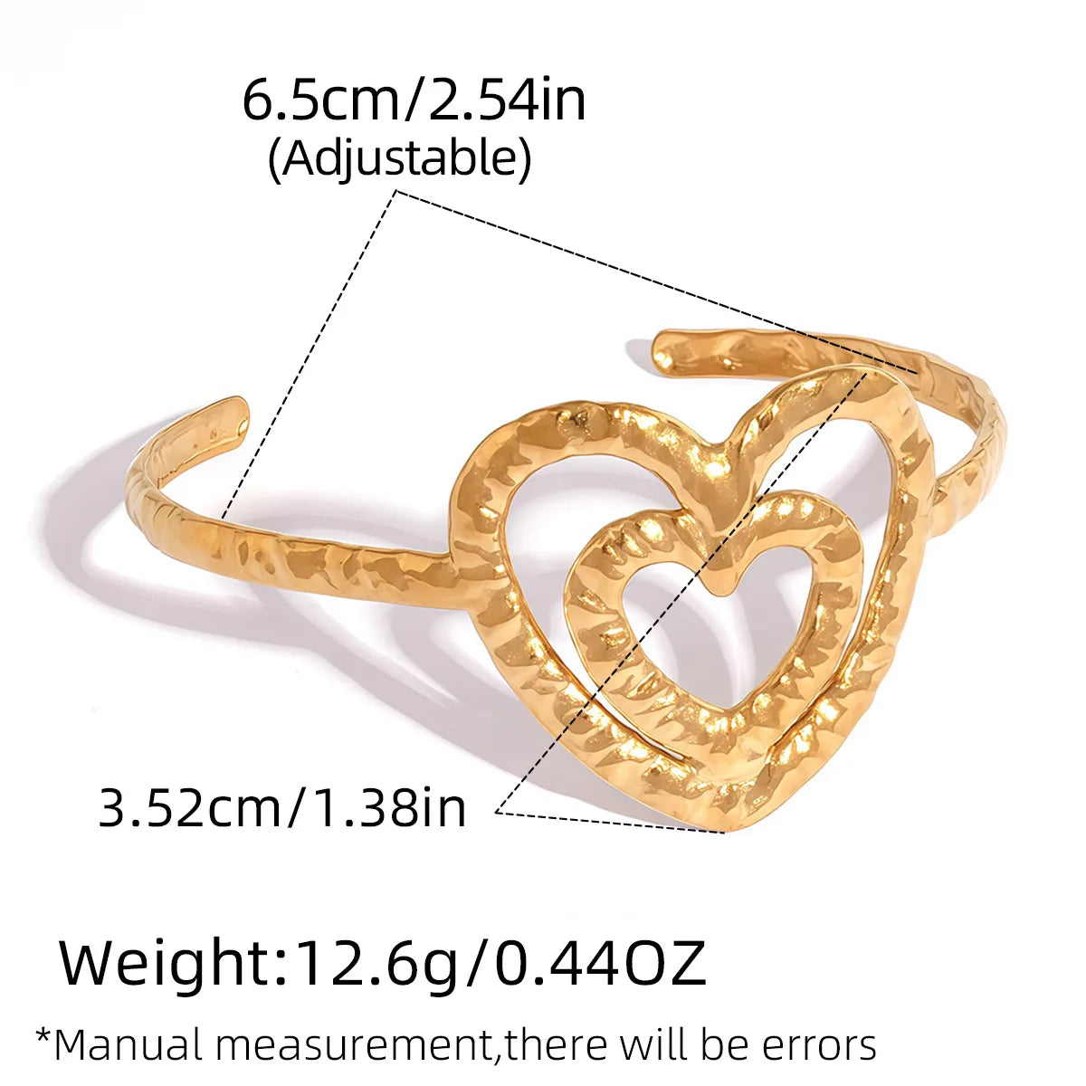 18K Gold Plated Women's Cute Retro Thick 304 Stainless Steel Bracelet