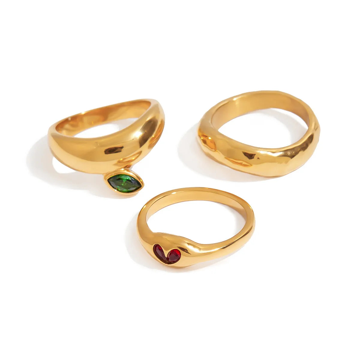 Apple Theme 304 Stainless Steel Gold Plated Casual Modern Ring