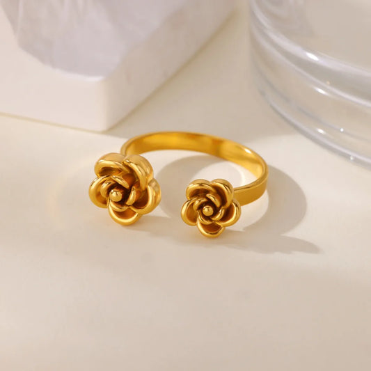Rose 304 Stainless Steel  18K Gold Plated Ring