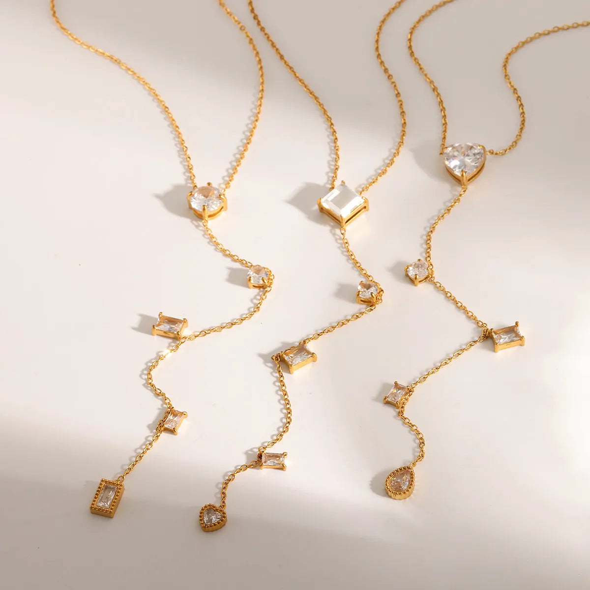 Luxury 18K Gold Plated 304 Stainless Steel Zircon Necklace