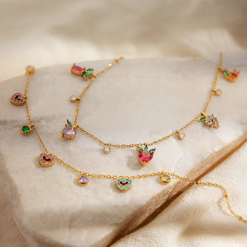 Pretty Charm 18K Gold Plated 304 Stainless Steel Necklace
