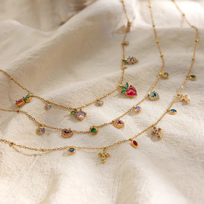 Pretty Charm 18K Gold Plated 304 Stainless Steel Necklace
