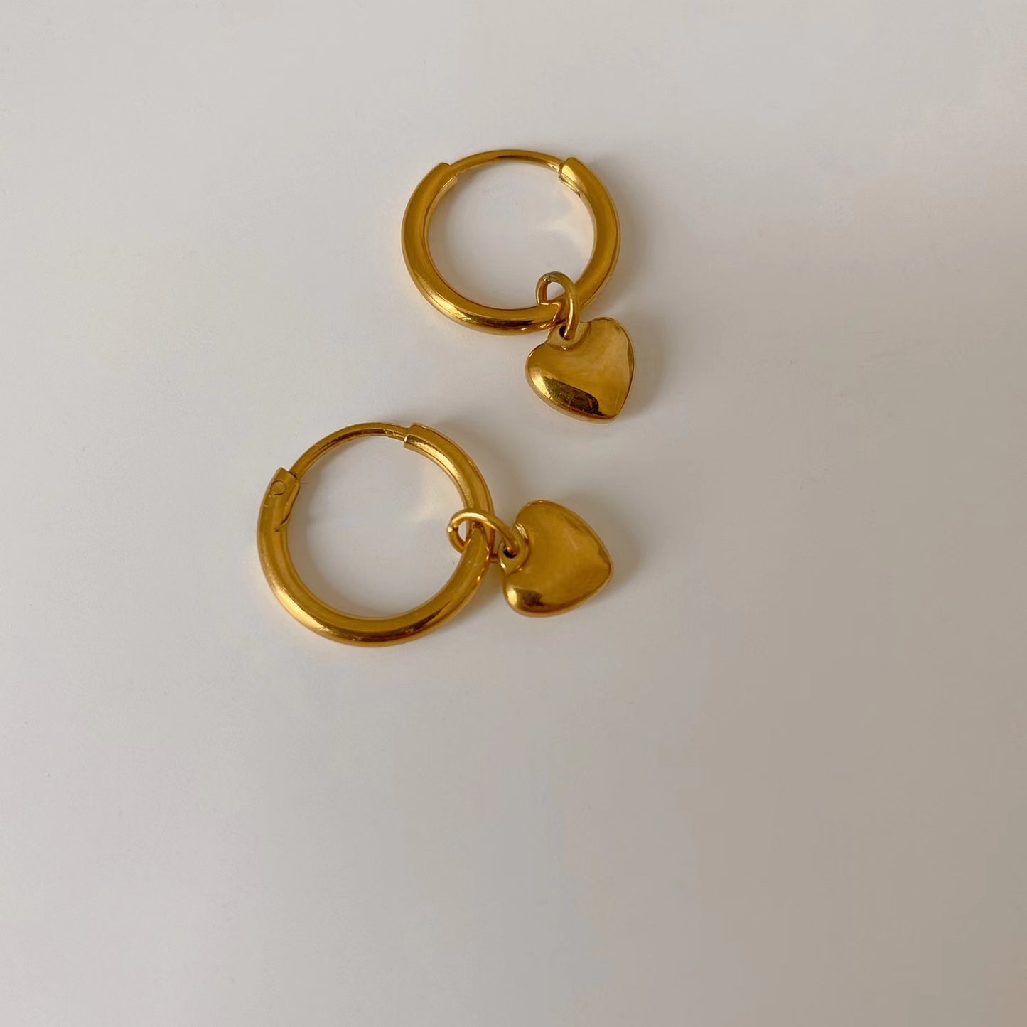 Heart Shape Plating 304 Stainless Steel 18K Gold Plated Earring