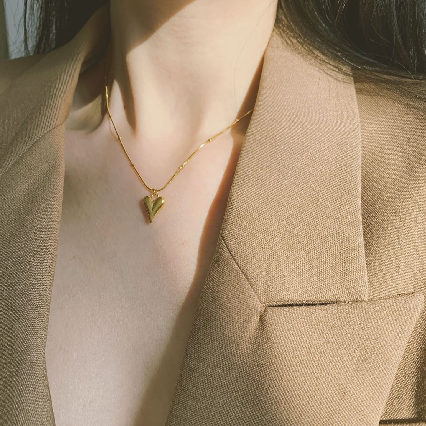 Heart 18K Gold Plated 304 Stainless Steel Necklace