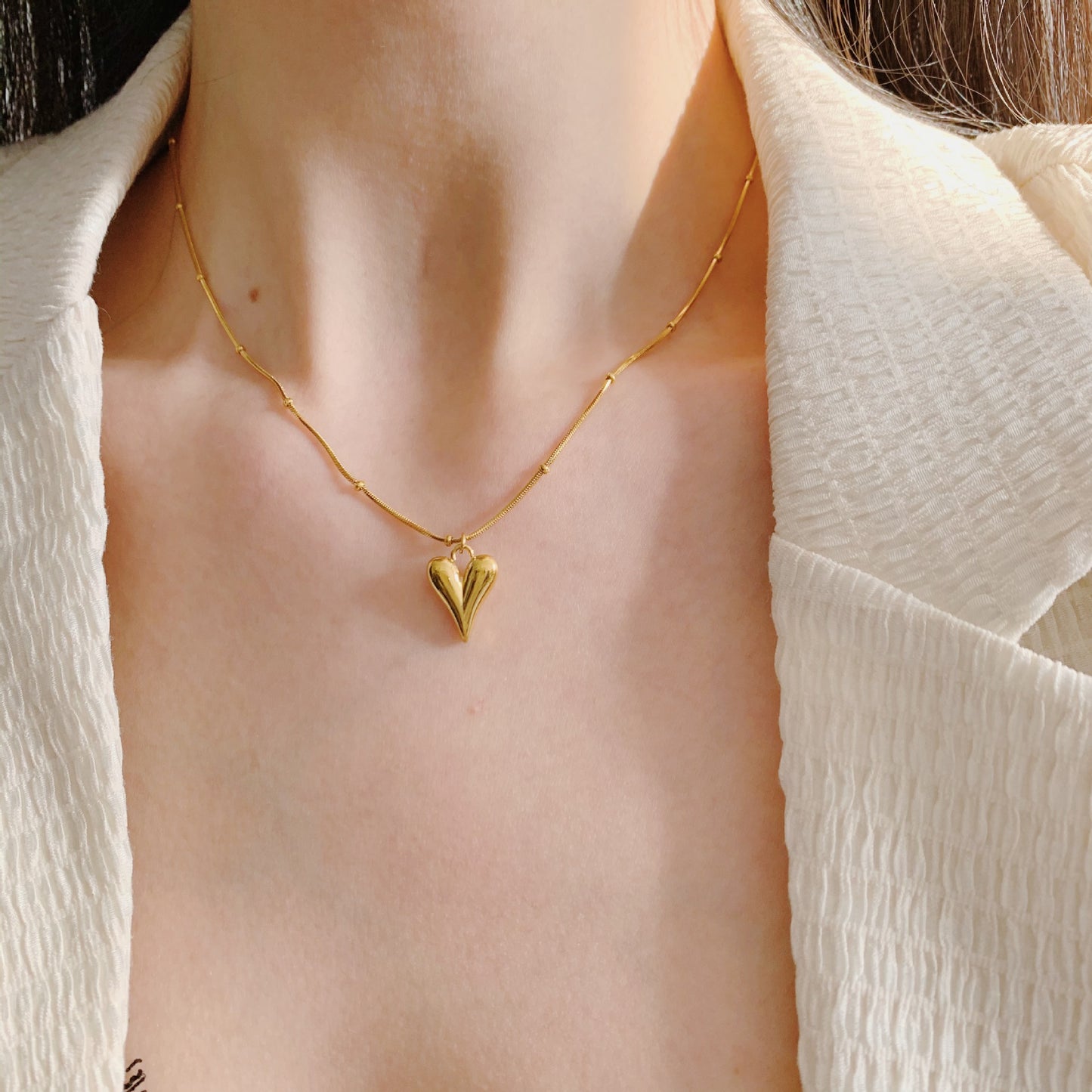 Heart 18K Gold Plated 304 Stainless Steel Necklace