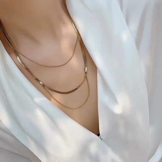 Snake Link 18K Gold Plated 304 Stainless Steel Necklace