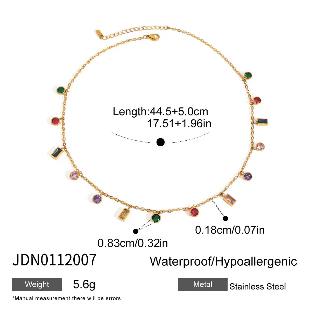 Bright Resilience Charms 18K Gold Plated 304 Stainless Steel Necklace