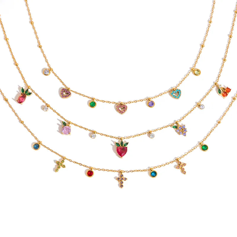 Pretty Charm 18K Gold Plated 304 Stainless Steel Necklace