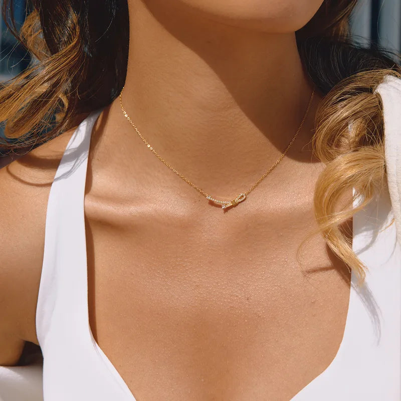 Waterproof Knotted 18K Gold Plated 304 Stainless Steel Necklace