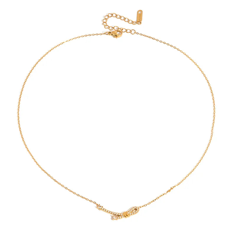 Waterproof Knotted 18K Gold Plated 304 Stainless Steel Necklace