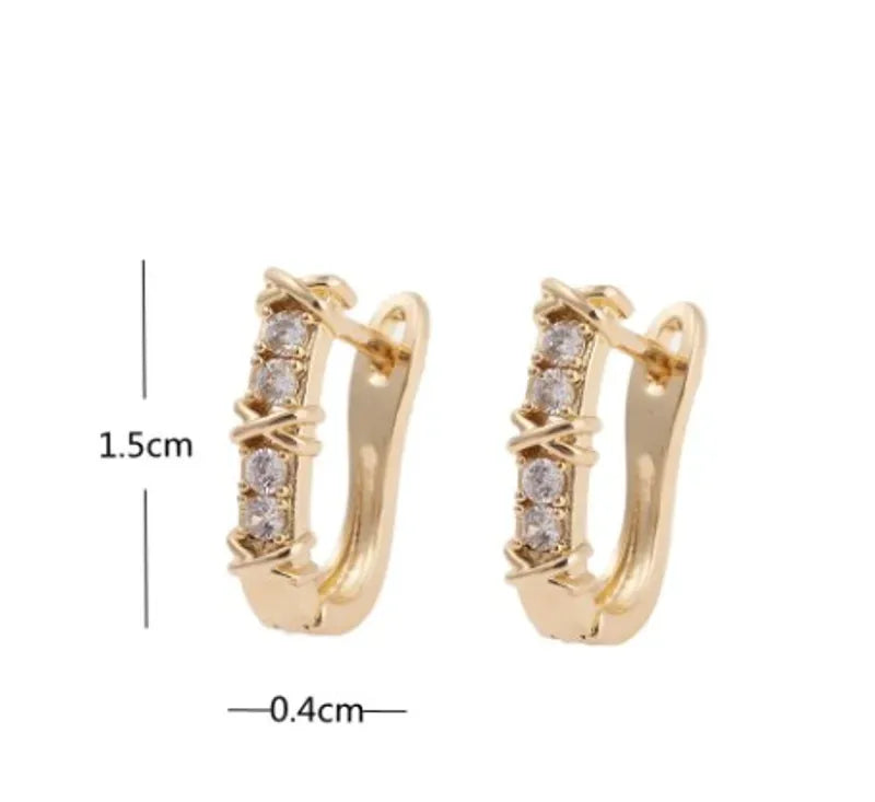 Oval Plating Inlay Copper Artificial Gemstones Earrings