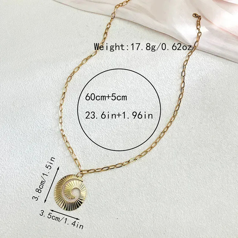 Hip-Hop Geometric Stainless Steel Plating Gold Plated Pendant Necklace