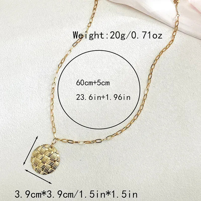 Hip-Hop Geometric Stainless Steel Plating Gold Plated Pendant Necklace