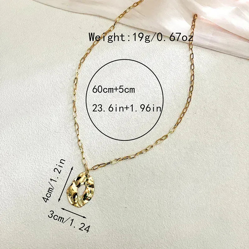 Hip-Hop Geometric Stainless Steel Plating Gold Plated Pendant Necklace