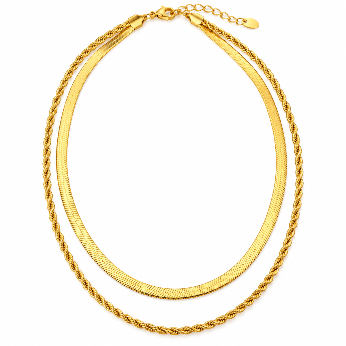 Rope Snake 18K Gold Plated 304 Stainless Steel Layered Necklace