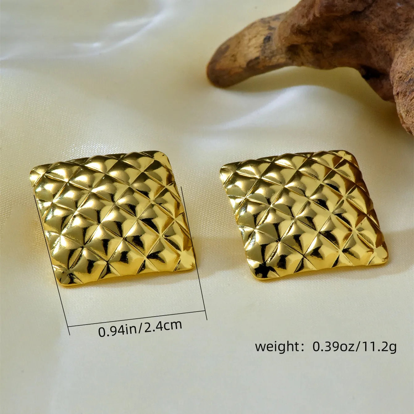 Irregular 304 Stainless Steel 18K Gold Plated Vintage Style Ear Stud