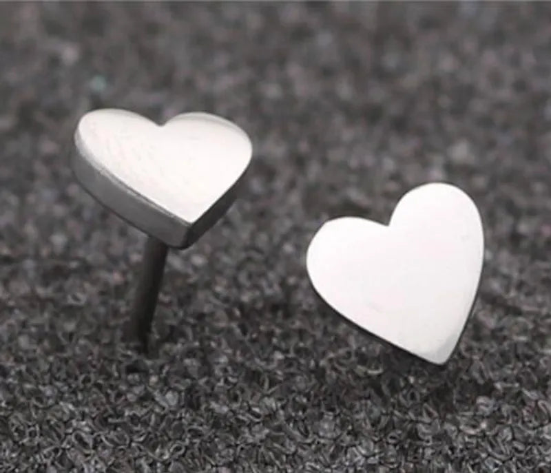 Fashion Heart 304 Stainless Steel No Inlaid 18K Gold Plated Ear Studs