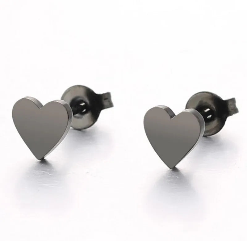 Fashion Heart 304 Stainless Steel No Inlaid 18K Gold Plated Ear Studs