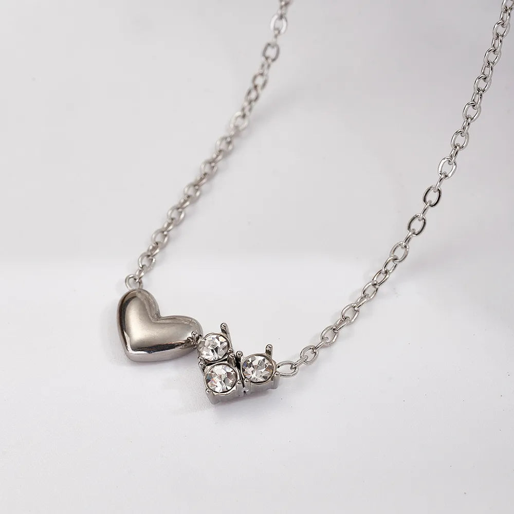 Zircon Heart 18K Gold Plated 304 Stainless Steel Necklace