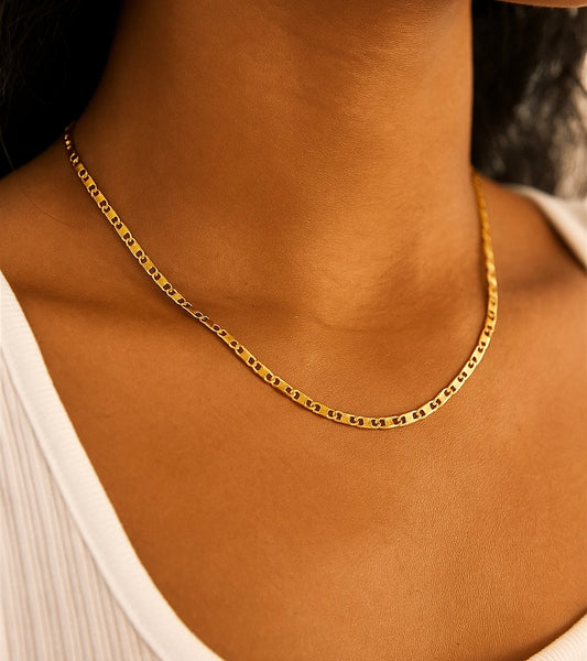Basic Curb 304 Stainless Steel 18K Gold Plated Necklace