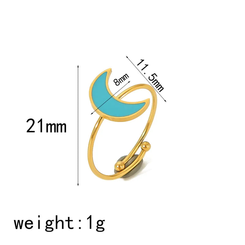 IG Style 304 Stainless Steel 18K Gold Plated Open Rings