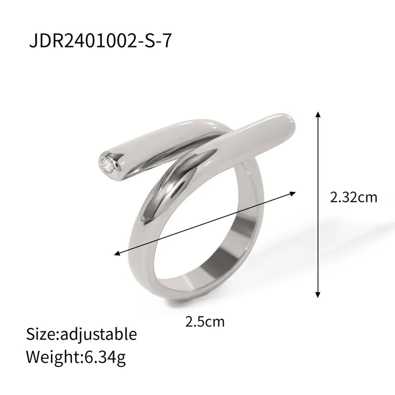 Modern Style Classic Style Irregular Geometric 304 Stainless Steel Open Ring