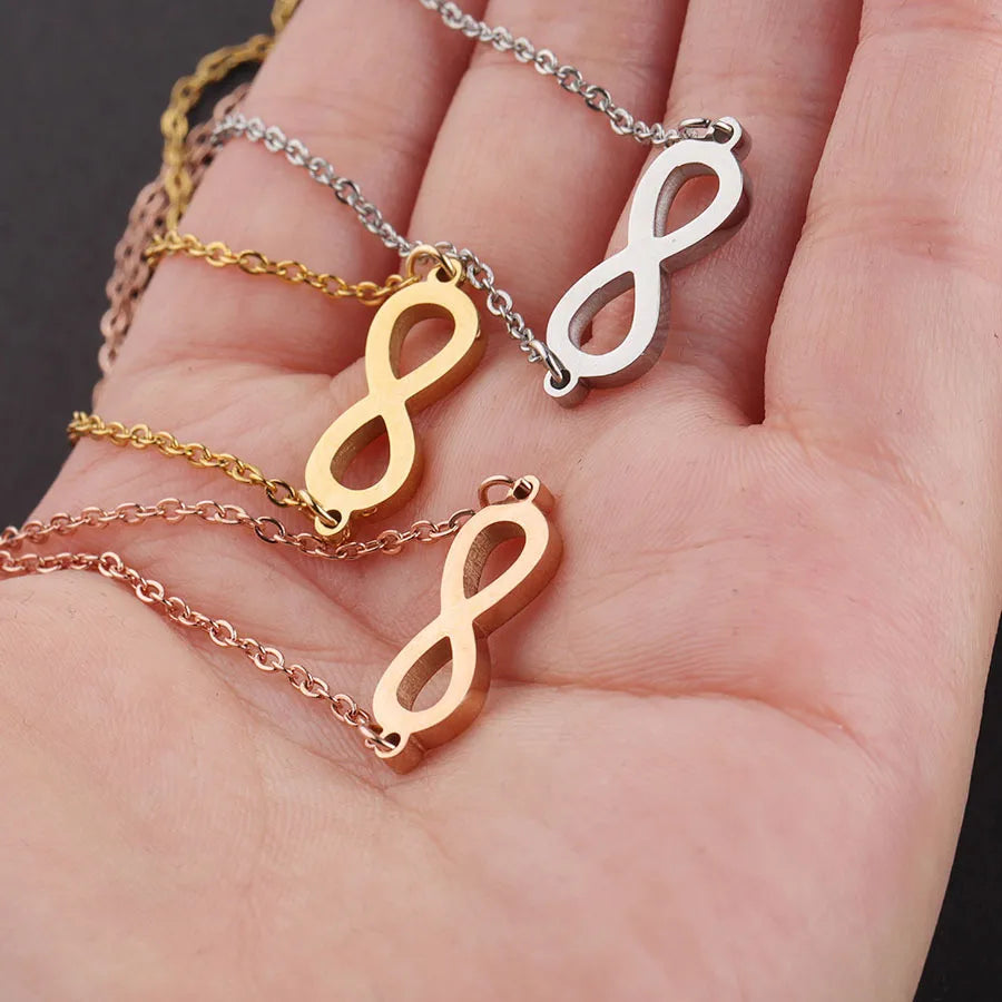 Infinity 304 Stainless Steel Plating Hollow Out None 18K Gold Plated Women's Necklace