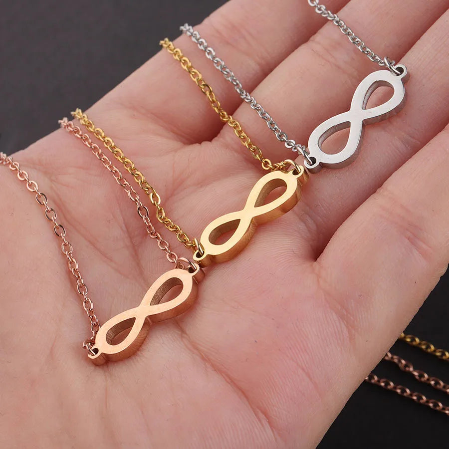 Infinity 304 Stainless Steel Plating Hollow Out None 18K Gold Plated Women's Necklace