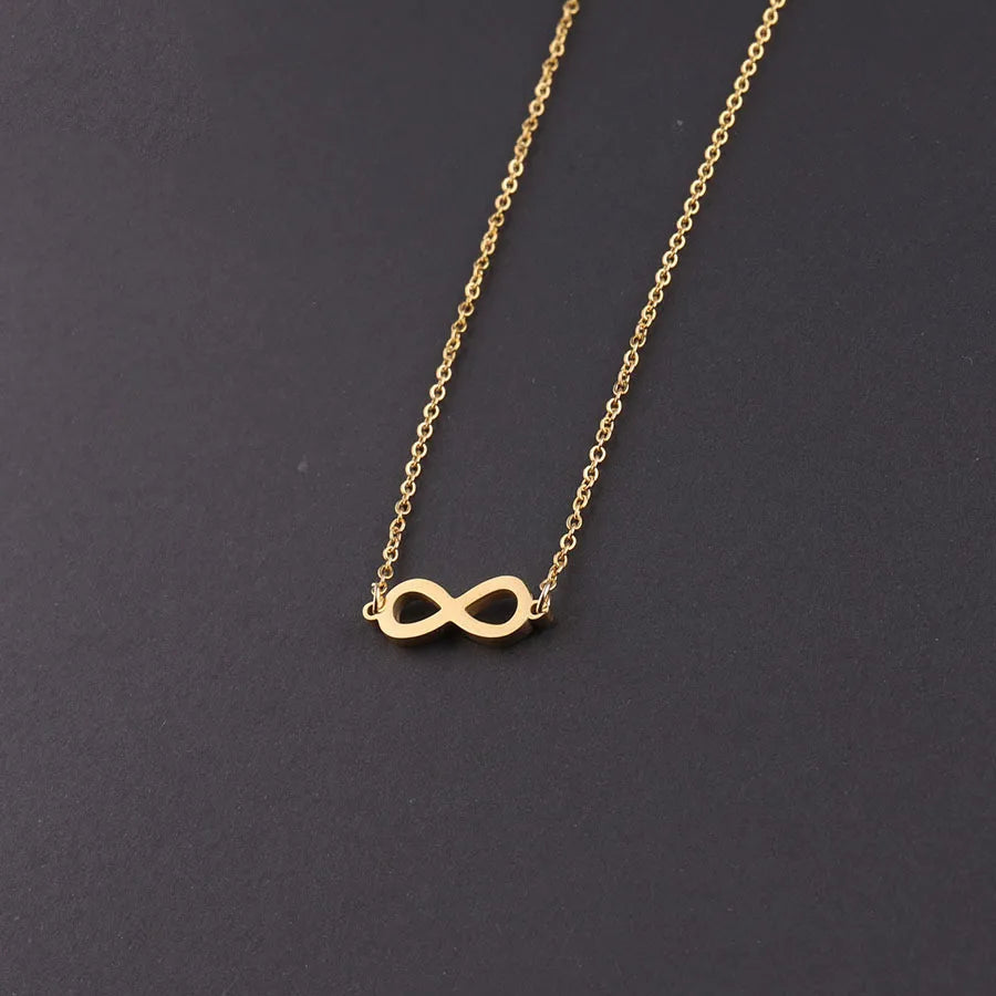 Infinity 304 Stainless Steel Plating Hollow Out None 18K Gold Plated Women's Necklace