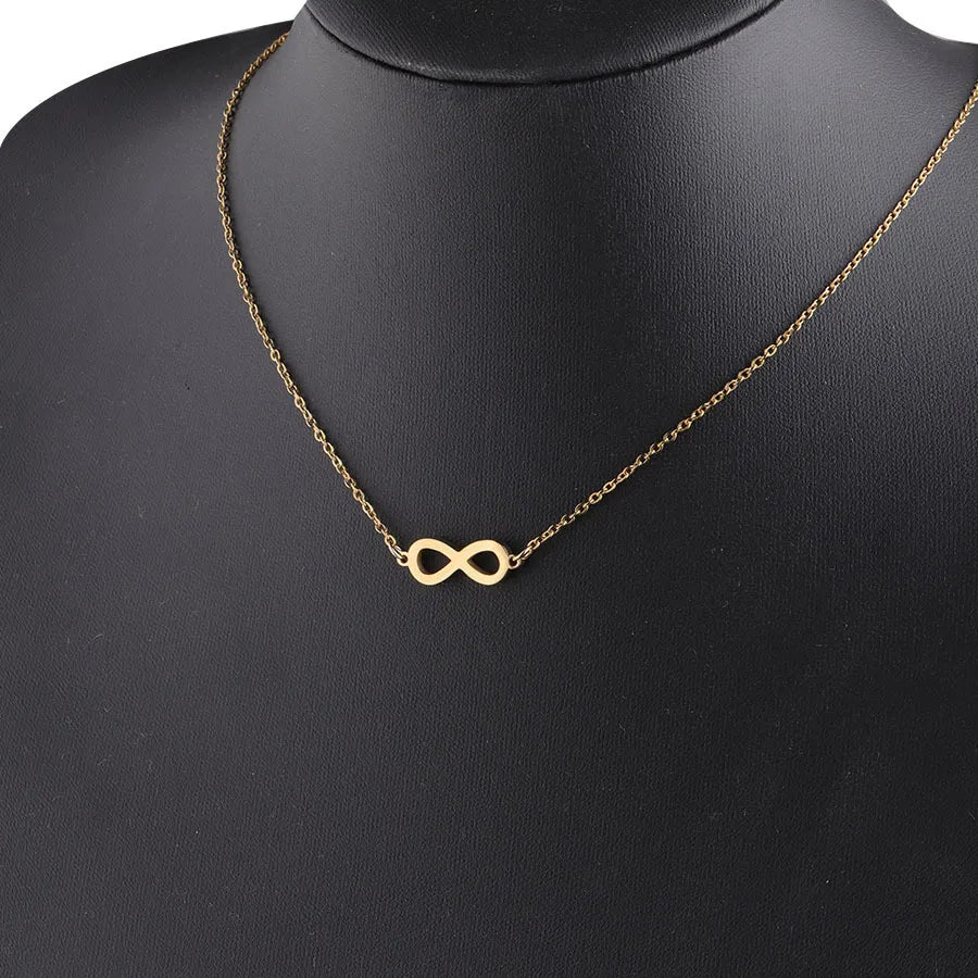 Infinity 304 Stainless Steel Plating Hollow Out None 18K Gold Plated Women's Necklace